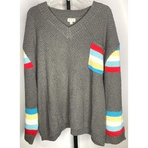 POL Sweater Women's size Small Gray Chunky Knit Boho Boxy Oversized Soft Comfy